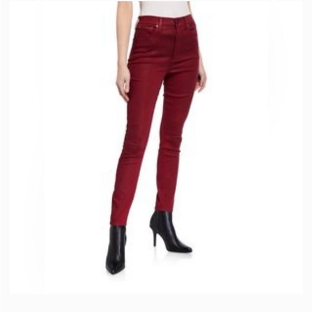Alice + Olivia Red Good High Rise Skinny Jeans